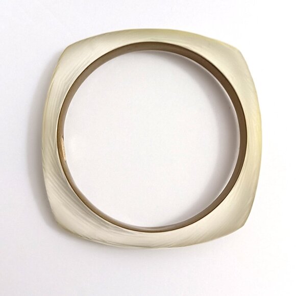 Alexis Bittar Yellow & Clear Lucite Soft Square Bracelet - Picture 2 of 5